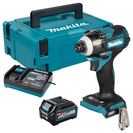 Makita TD004GZ01 40V Max XGT Brushless Impact Driver with 1 x 2.5Ah Battery Charger & Case
